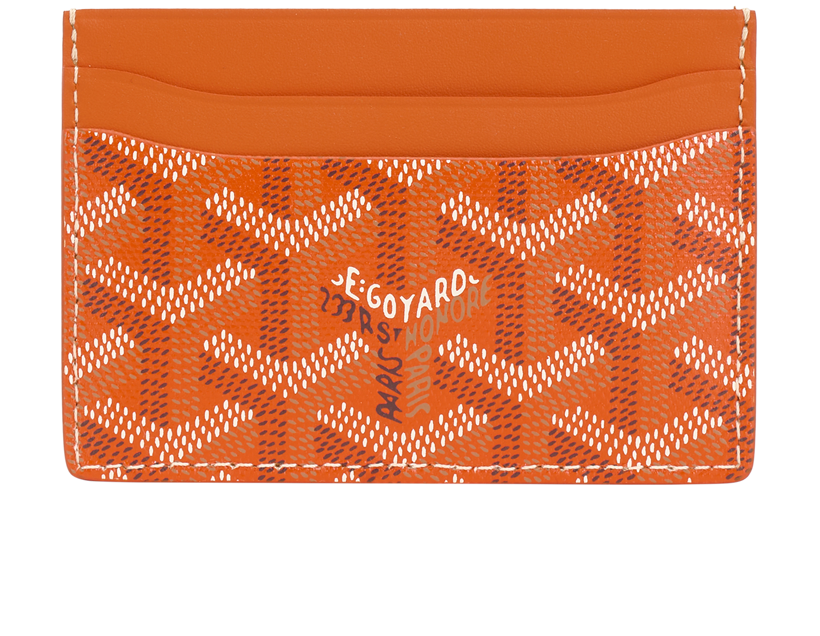 Goyard Saint-Sulpice Card Wallet, &pound;350, Accessories, Orange, Canvas, Back view